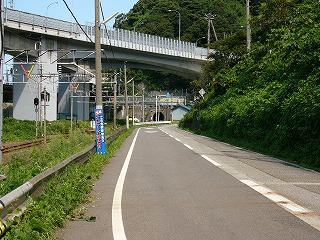 旧道の東を望む