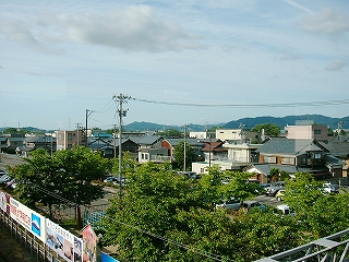 新緑の木々と住宅