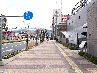 きれいに石が敷き詰められた歩道。